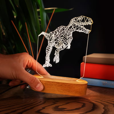 Dinozor T-rex Tasarımlı 3d Led Gece Lambası