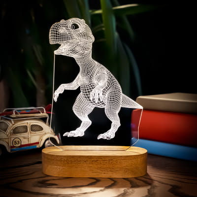 Dinozor Tasarımlı 3d Led Gece Lambası