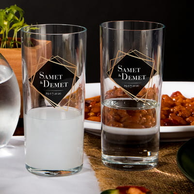 Sevgiliye Hediye Minimal Tasarımlı Premium Rakı Kadehi Seti