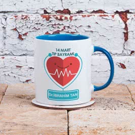 14 Mart Tıp Bayramı Hediyesi Renkli Kupa