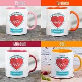 14 Mart Tıp Bayramı Hediyesi Renkli Kupa