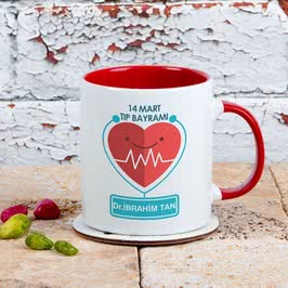 14 Mart Tıp Bayramı Hediyesi Renkli Kupa