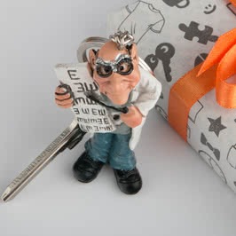 Erkek Göz Doktoru Figürlü Biblo Heykel Anahtarlık