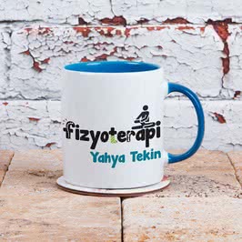 Fizyoterapistlere Özel İsim Yazılı Renkli Kahve Kupası