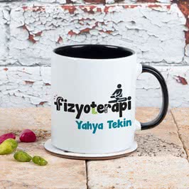 Fizyoterapistlere Özel İsim Yazılı Renkli Kahve Kupası