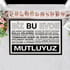 Biz Bu Evde Mutluyuz Mottolu Kapı Önü Paspası