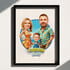 Aile Karikatür Fotoğraf Çerçevesi