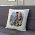 Gezgin Çift Karikatürlü Kişiye Özel Yastık