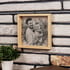 Babaya Hediye Karakalem Fotoğraflı Ahşap Tablo
