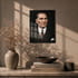 Mustafa Kemal Atatürk Portre Cam Tablo - 35x50 cm