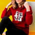 Pola Kart Fotoğraf Baskılı Kapşonlu Sweatshirt - %100 Pamuklu Kumaş